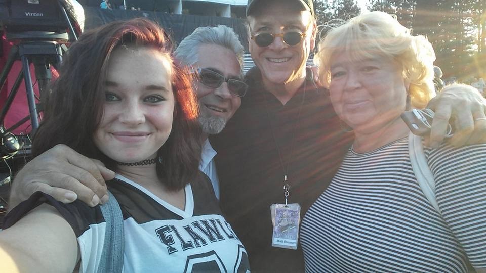 Yves Stilmant with Matt Bissonette, Tabatha, and Mimi at an Elton John concert
